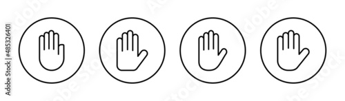 Hand icons set. hand sign and symbol. palm