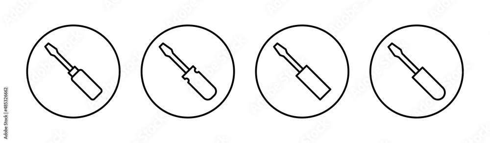 Screwdriver icons set.tools sign and symbol Screwdriver icons set.tools sign and symbol