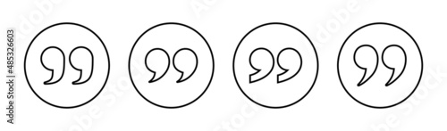 Quote icons set. Quotation mark sign and symbol
