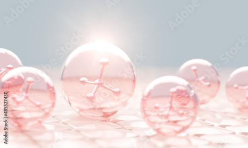 Obraz na płótnie 3D Collagen Skin Serum and Vitamin illustration isolated on soft color background