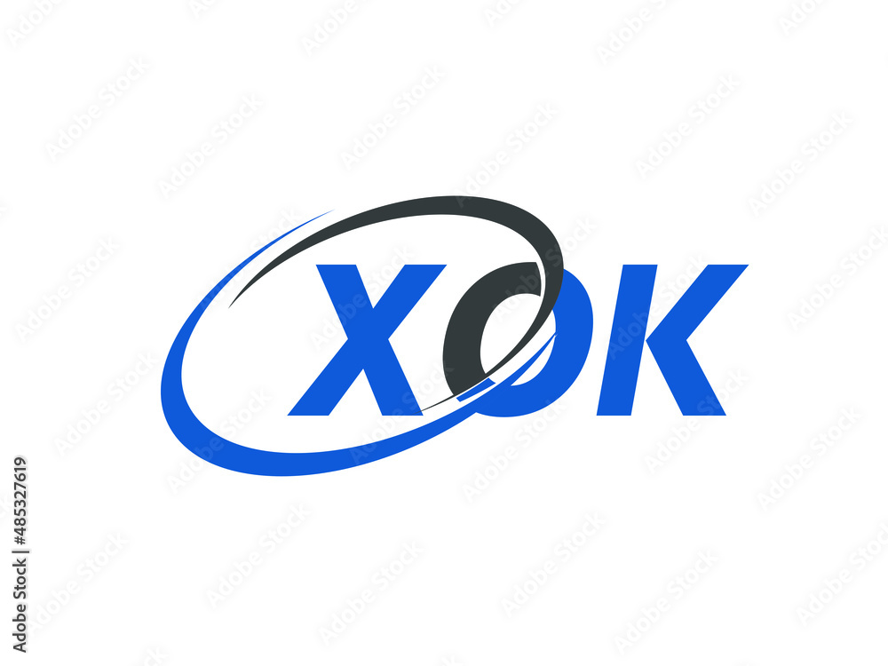 XOK letter creative modern elegant swoosh logo design XOK letter creative modern elegant swoosh logo design