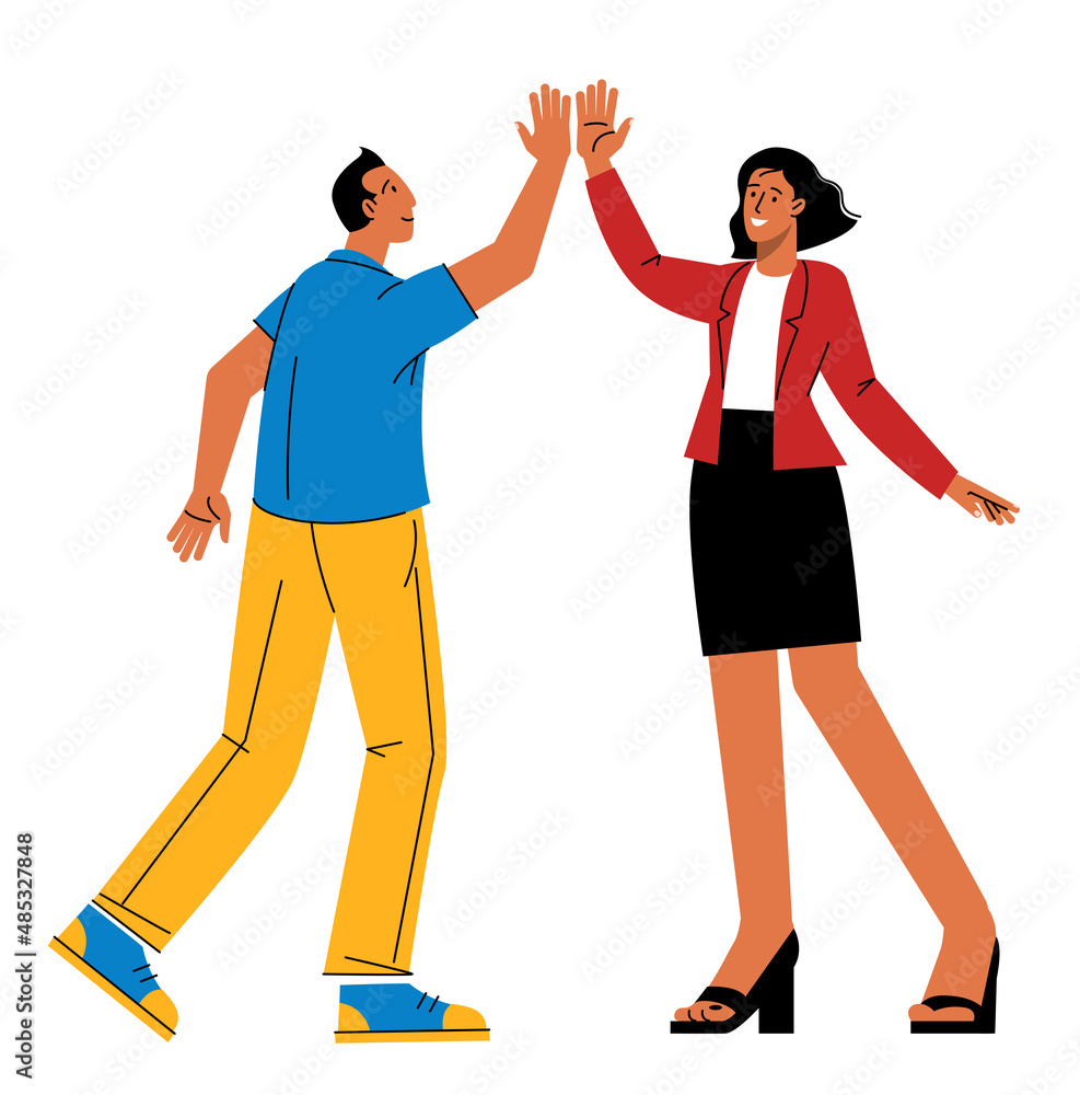 High-five vector concept.