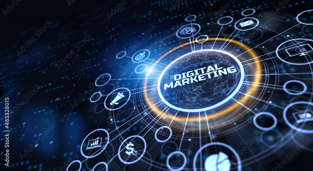 Fototapeta premium Digital marketing strategy online advertising internet technology concept.