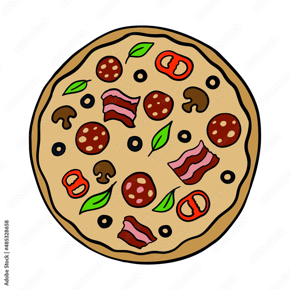 pizza with bacon pizza with bacon
