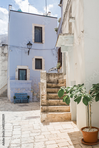 South Italy in summer. Casamassima, the blu village in Apulia