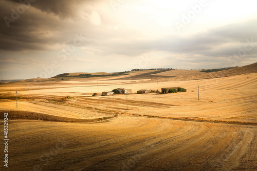South Italy in summer. Apulian landscape near Spinazzola  Alta Murgia