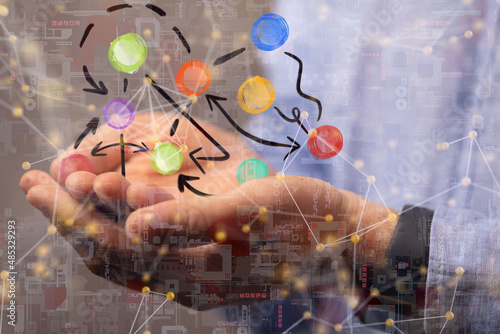 Fototapeta Naklejka Na Ścianę i Meble -  people network structure HR - Human resources management and recruitment