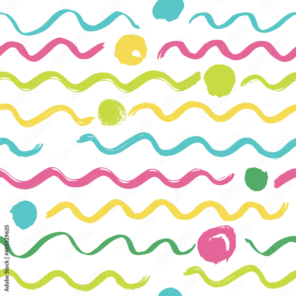 Abstract seamless background painted with a dry brush. Vector pattern with waves. Abstract seamless background painted with a dry brush. Vector pattern with waves.