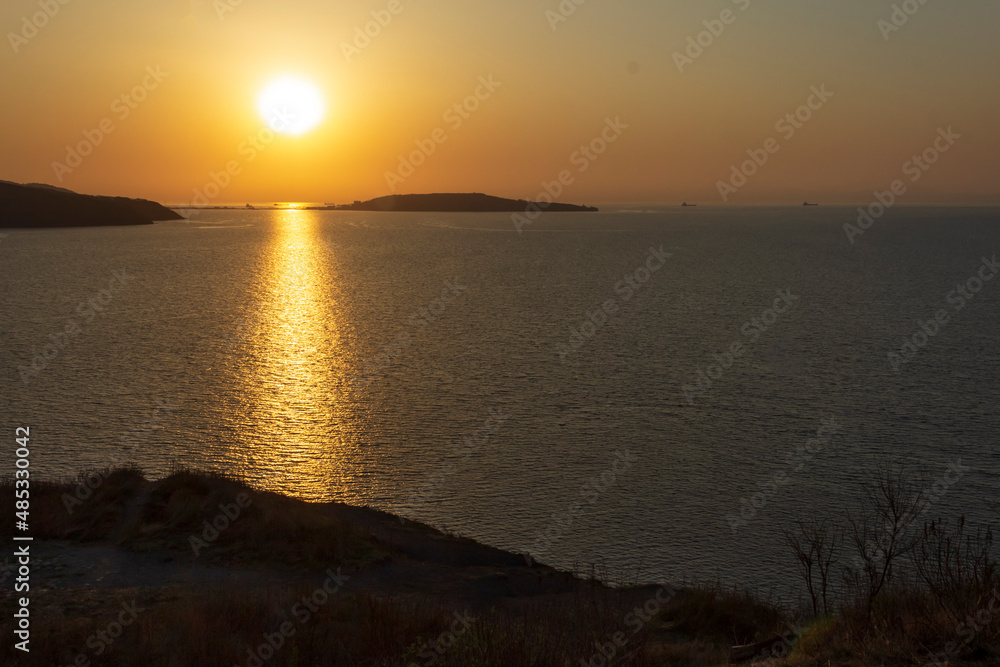 The Sea of Japan off the eastern coast of Russia in the Far East. The Sea of Japan off the eastern coast of Russia in the Far East.