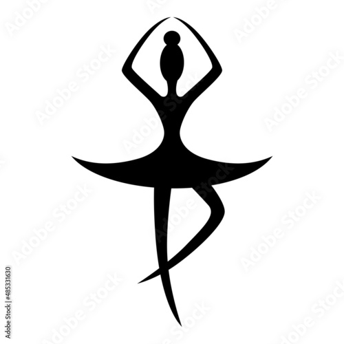 Stylized image ballet woman icon