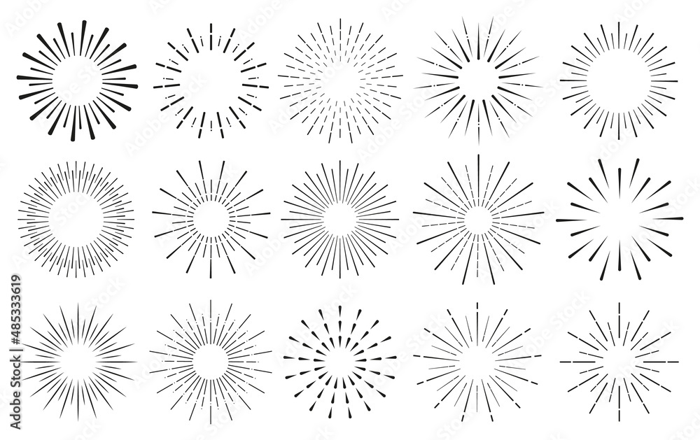 Retro circles with ray ornament Retro circles with ray ornament