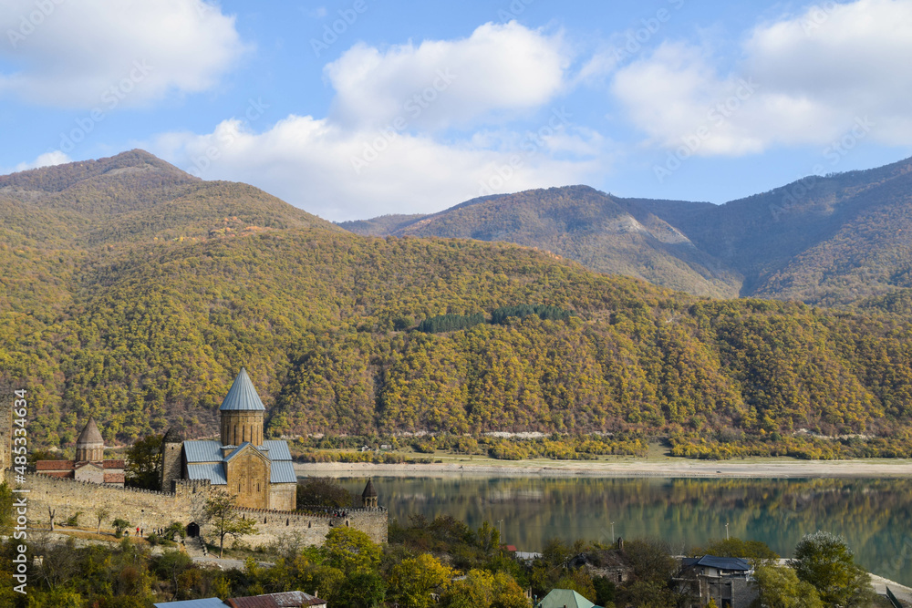 Ananuri castel in autumn in Georgia, Europe