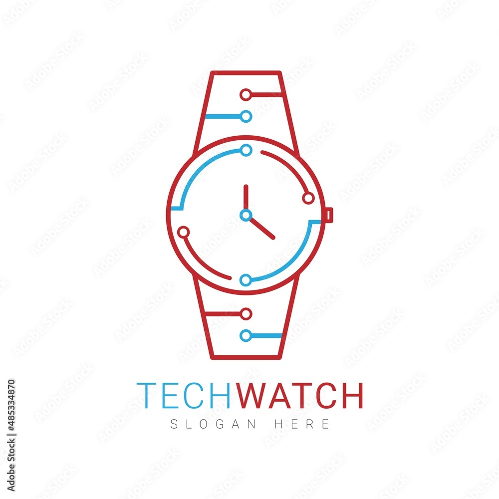 Tech watch vector logo template design Tech watch vector logo template design
