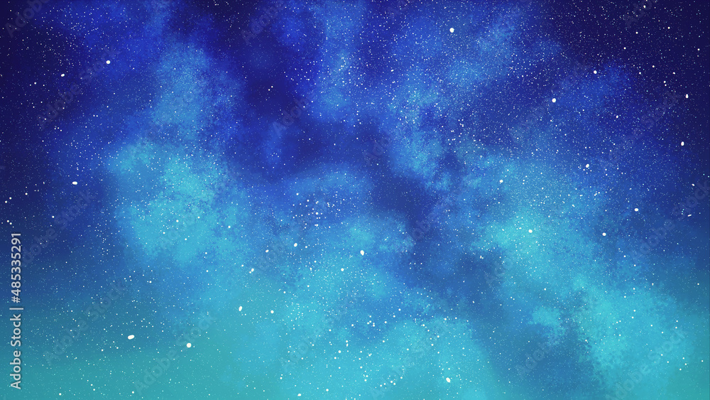 Fototapeta premium 美しい天の川 満天の星空 背景装飾イラスト