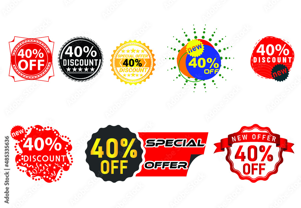 40 percent discount new offer logo and icon design bundle