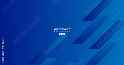Blue background with abstract square shape, dynamic and sport banner concept..