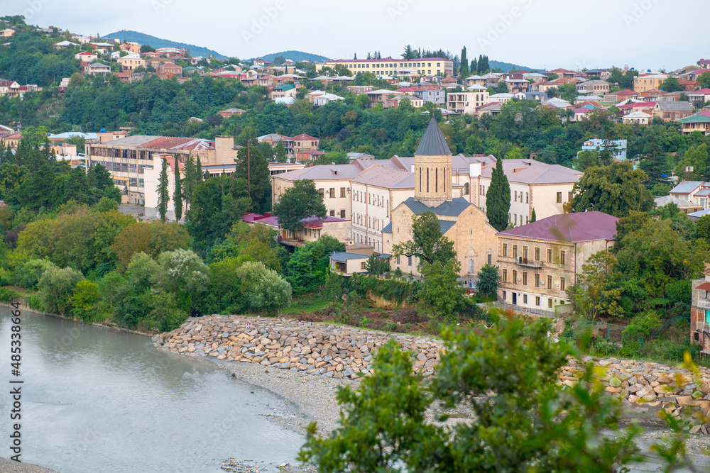 picturesque landscape from the kutaisi hill to the river