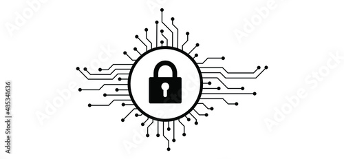 Cyber security icon or pictogram. technology data. For chip and process.  Input or output. Hybrid war and warfare, DDoS attack. Cyber war. Hackers and cyber criminals.  login and password.