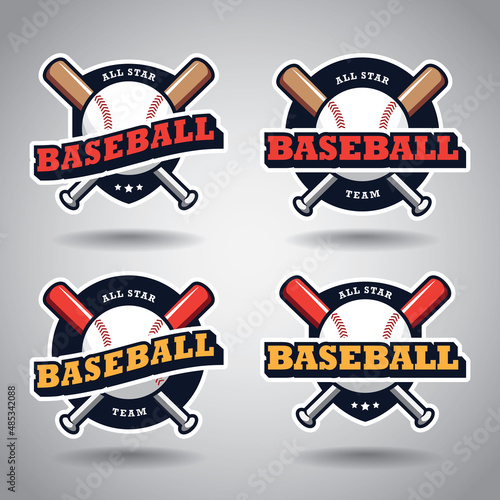 Baseball logo design template collection