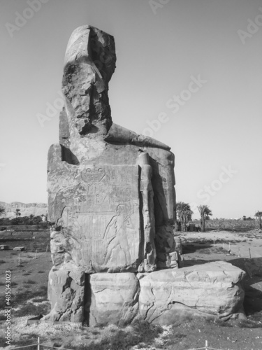 The Colossi of Memnon are two massive stone statues of the Pharaoh Amenhotep III, who reigned in Egypt during the Eighteenth Dynasty of Egypt photo