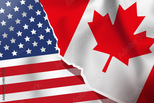 USA and Canada flag. Political news