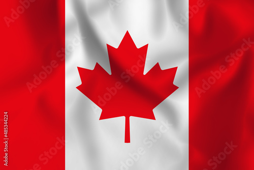 Canada flag background with fabric texture