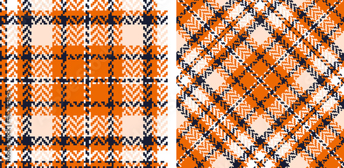 Check plaid seamless pattern set.