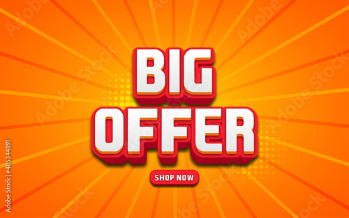 Big offer banner with editable text effect.