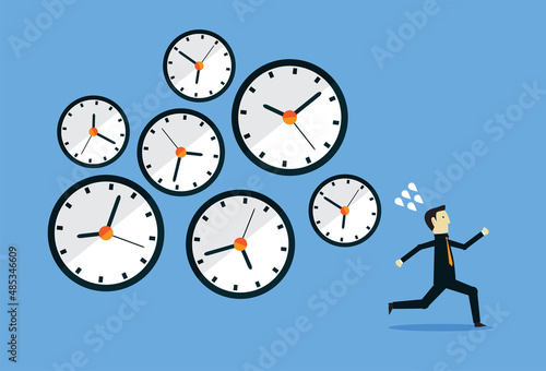 Businessman with rush hour at work