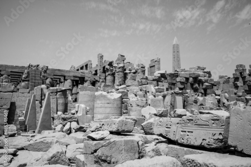 The Karnak Temple Complex, commonly known as Karnak, comprises a vast mix of decayed temples, pylons, chapels, and other buildings near Luxor, Egypt