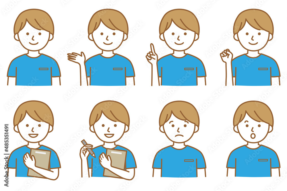 アイコン 人 半袖 男性 AI 素材 ベクター 