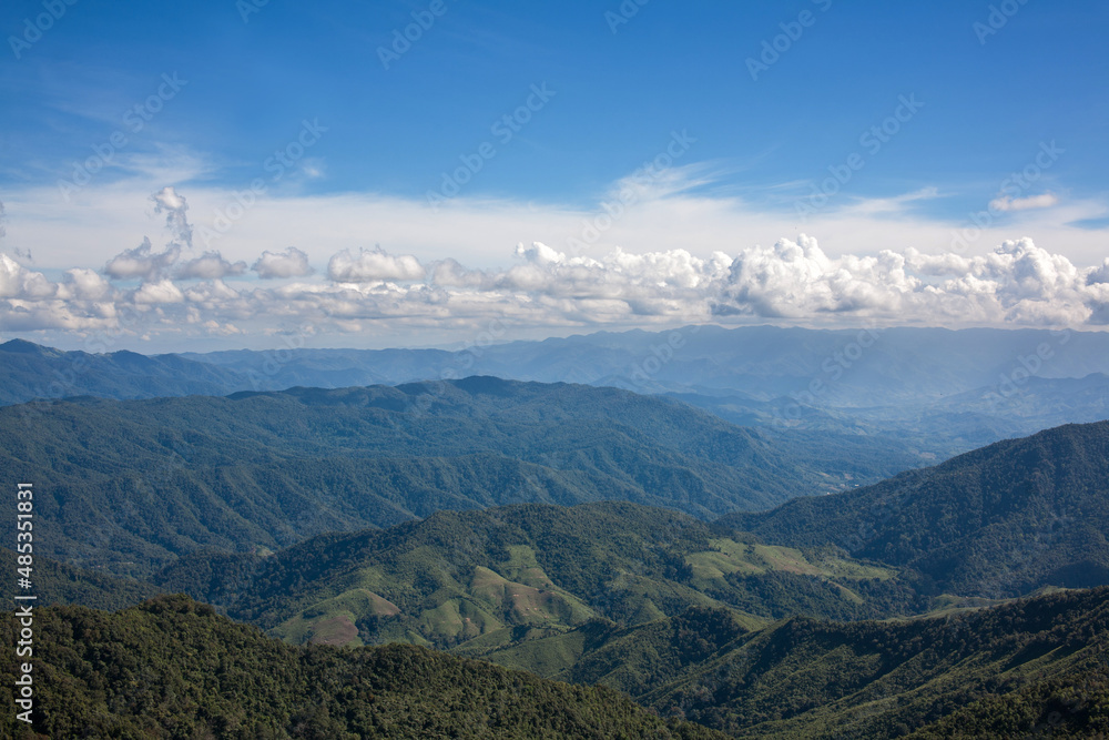 Mountain with the cloud sky in Nan Province, Thailand