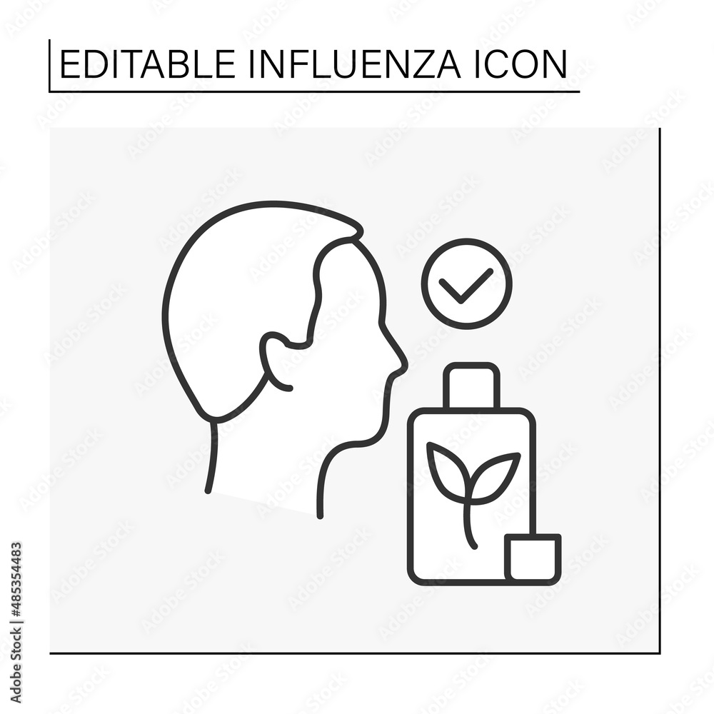 Treatment line icon. Antiseptic mouth and throat rinse aid. Virus prevention. Healthcare. Influenza concept. Isolated vector illustration. Editable stroke Treatment line icon. Antiseptic mouth and throat rinse aid. Virus prevention. Healthcare. Influenza concept. Isolated vector illustration. Editable stroke