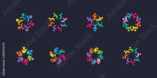 Community logo collection with modern style Premium Vector