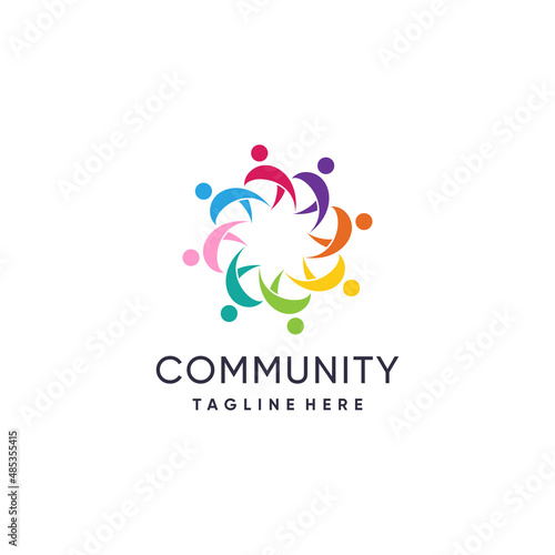 Community logo design vector Premium Vector
