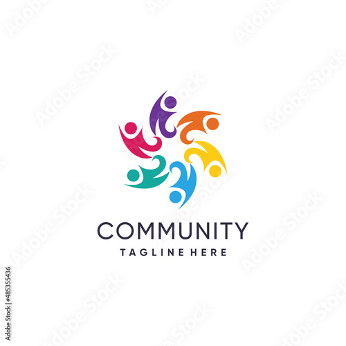 Community logo design vector Premium Vector