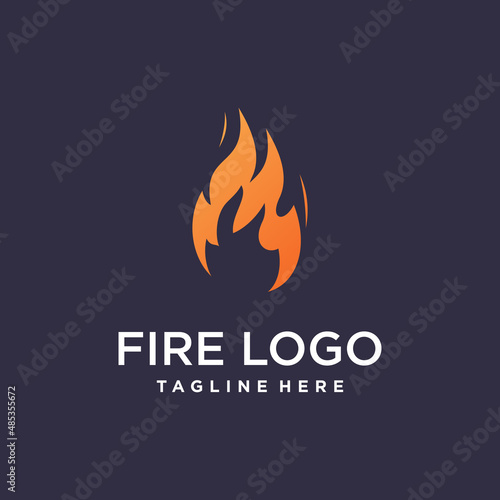 Fire logo design with creative abstract concept Premium Vector