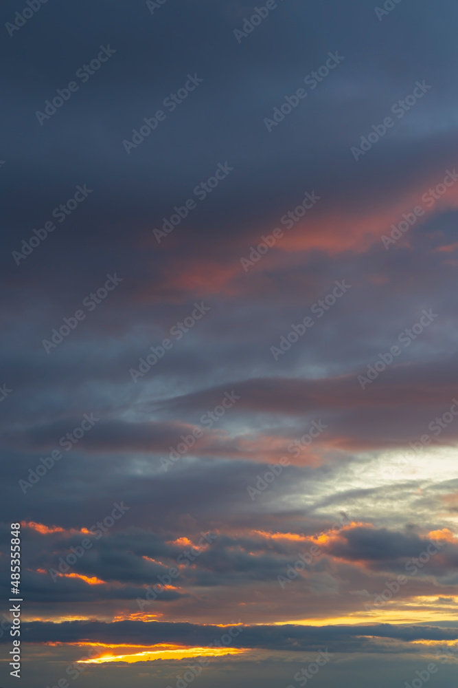 clouds at sunset in autumn
