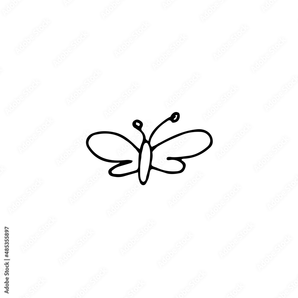 hand drawn outline element for easter, butterfly hand drawn outline element for easter, butterfly