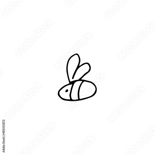 hand drawn outline element for easter, honey bee