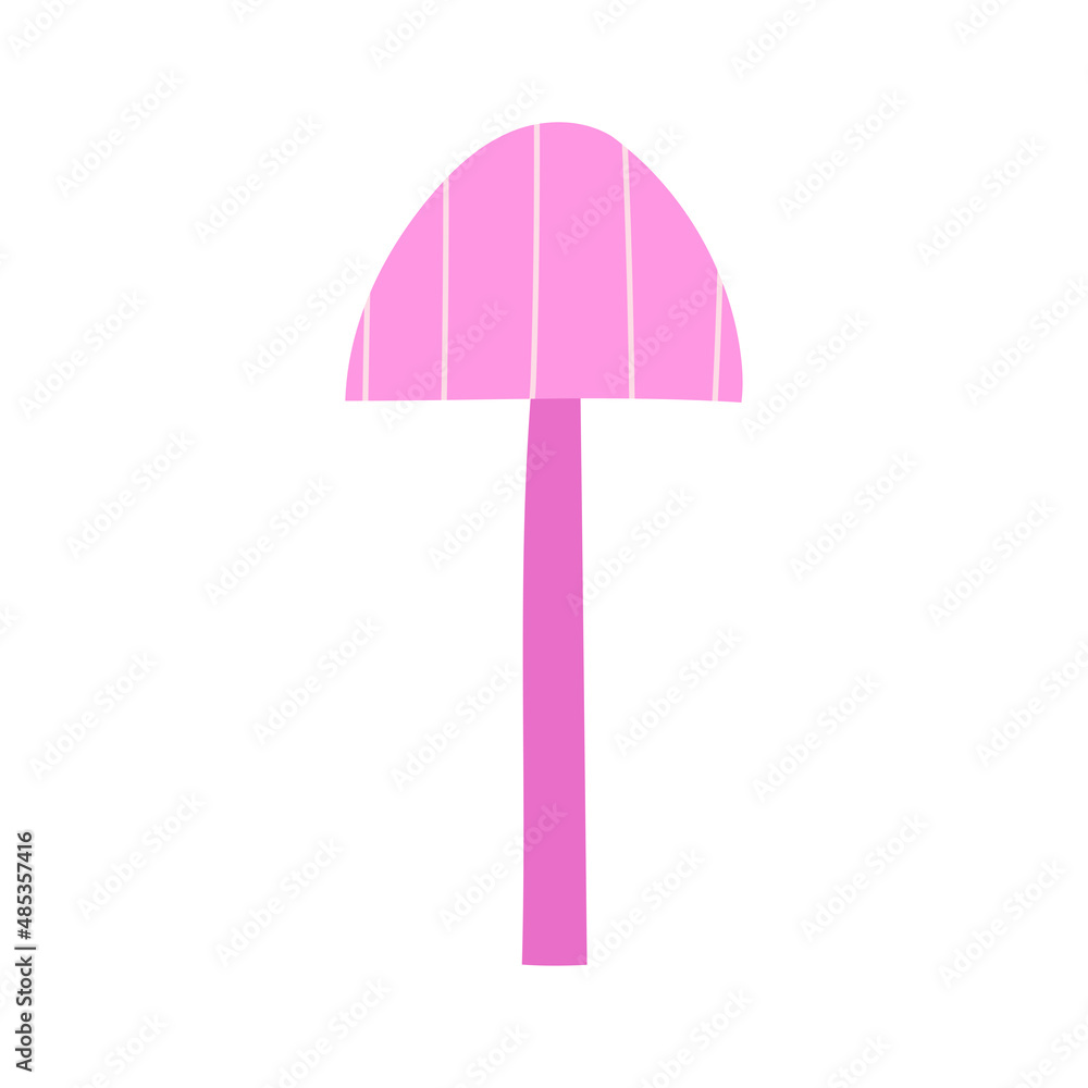 Pink mushroom hand-drawn vector illustration Pink mushroom hand-drawn vector illustration