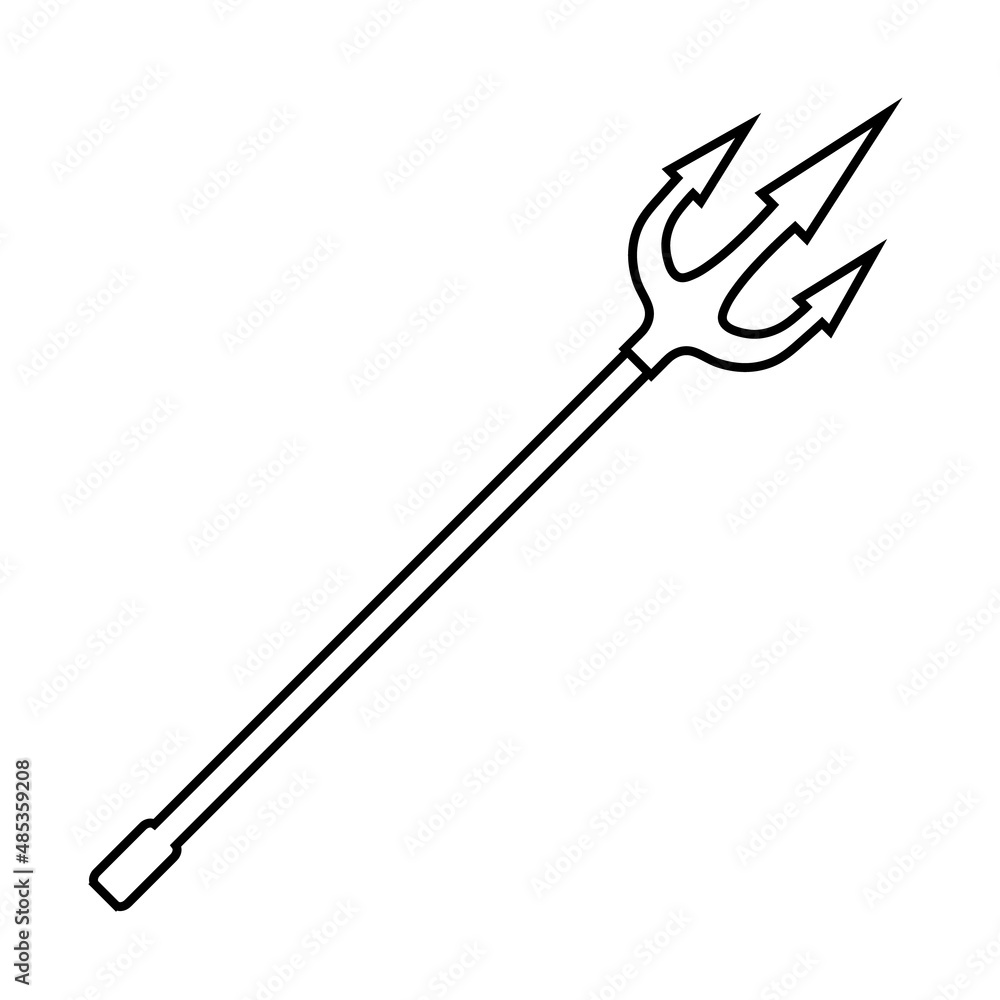 Trident line icon, vector outline logo isolated on white background Trident line icon, vector outline logo isolated on white background