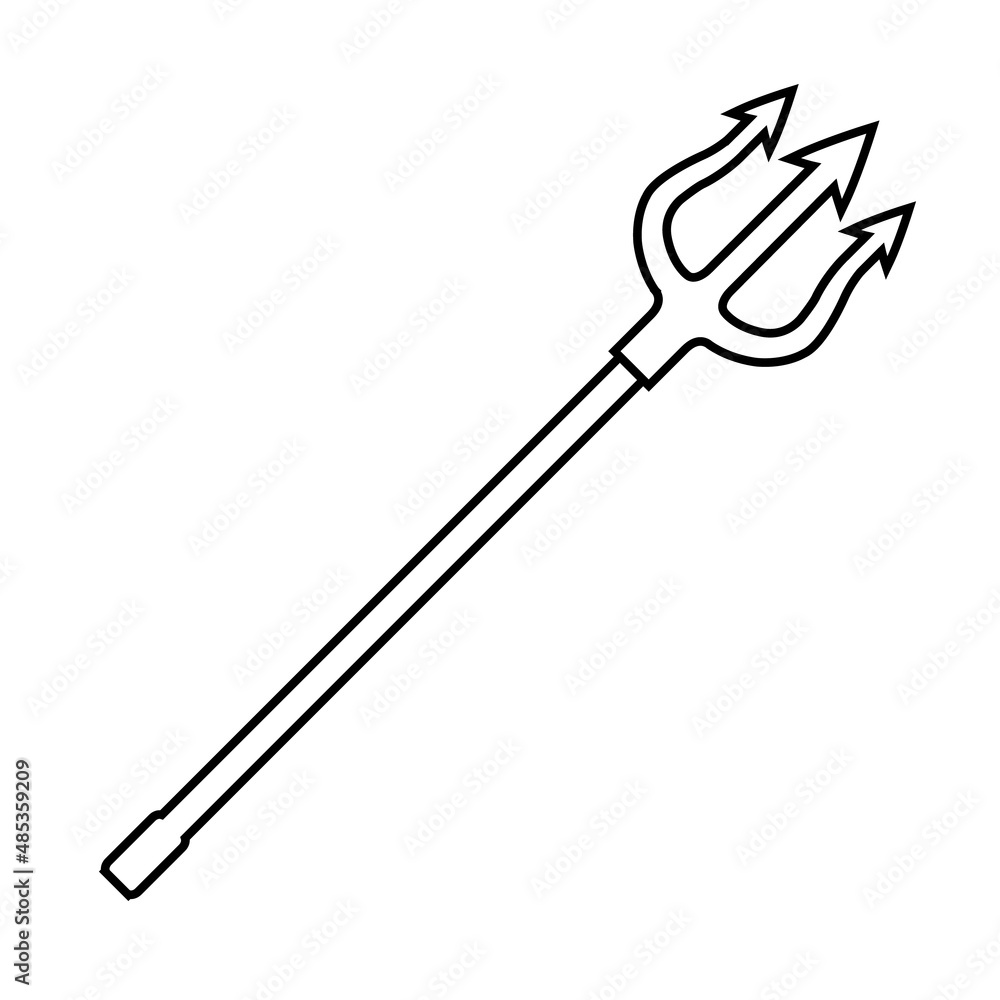 Trident line icon, vector outline logo isolated on white background Trident line icon, vector outline logo isolated on white background