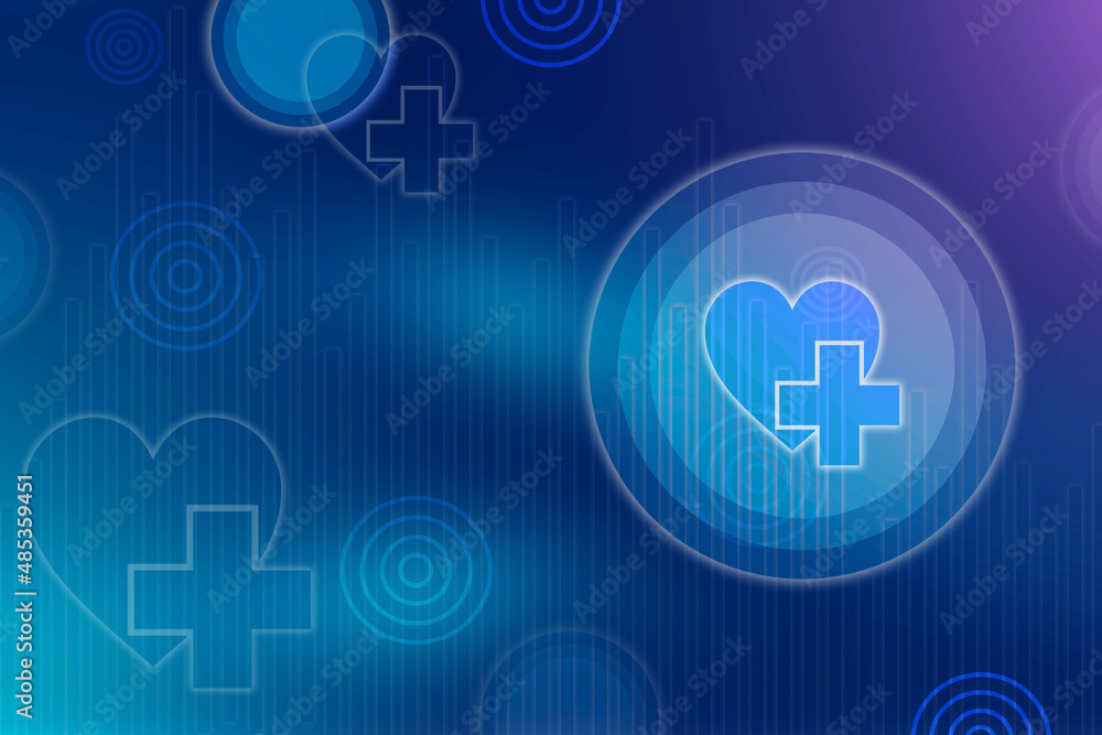 Obraz premium 2d illustration medical health care symbols futuristic background 