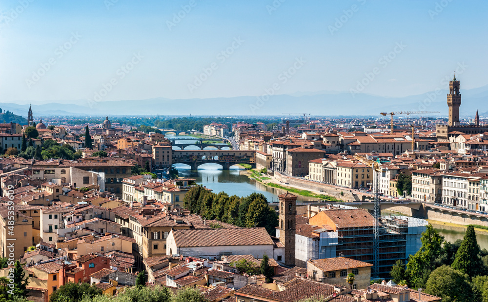 The Ponte Vecchio (Old Bridge) crossing the River Arno in Florence - Italy
