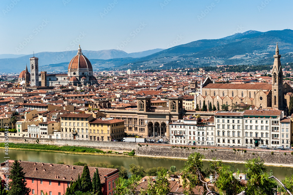 The Dome of Florence Cathedral and the Campanile (Bell Tower) in Italy