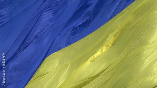 Kiev, Ukraine August 29, 2021: the largest Flag of Ukraine in the world