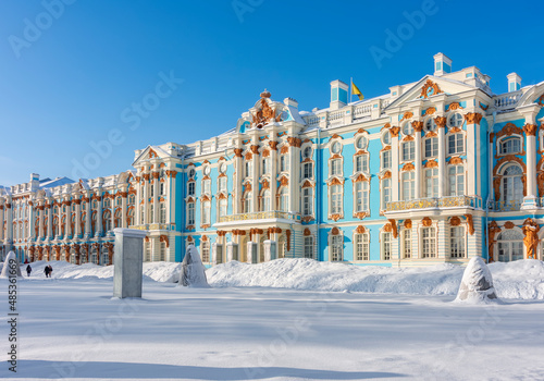 Catherine palace and park in winter, Tsarskoe Selo (Pushkin), Saint Petersburg, Russia