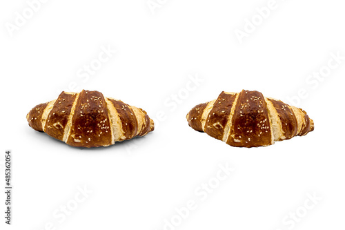 Fotografi Laugencrossaint or lye corssaint isolated on white background