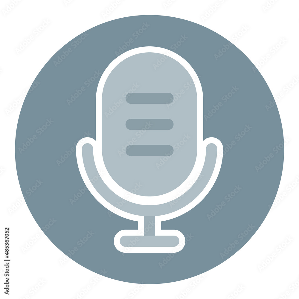 Microphone Flat Icon Isolated On White Background Microphone Flat Icon Isolated On White Background